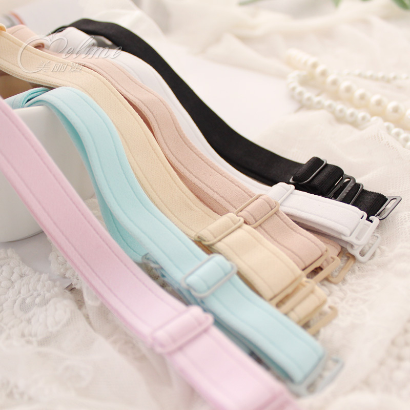 new style Multicolor cloth satin replacement shoulder strap underwear bra double shoulder strap 1.5cm long card packaging