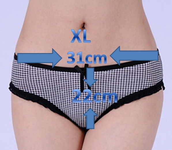 New style plaid panties bow briefs 95%cotton underwear for women  M,L,XL 7pcs/lot Wholesales free shipping