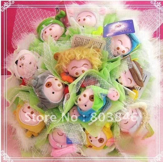 new style romantic Pink Pig bouquet for Wedding,Valentine, Birthday Gift 1set/lot