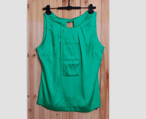 New Style Sleeveless Casual Blouse Green  fress shipping