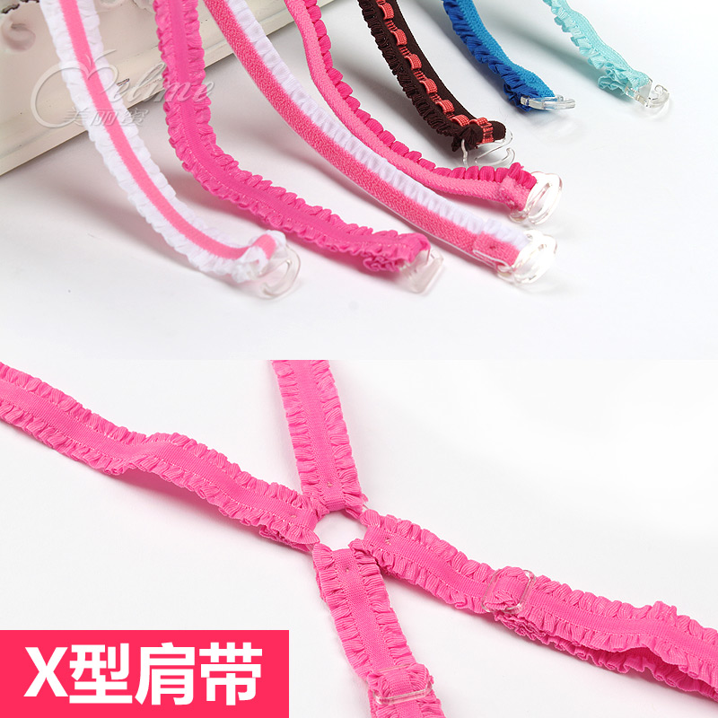 new style wholesale 3pcs/lot Back cross underwear shoulder strap fabric lace ruffle bra shoulder strap