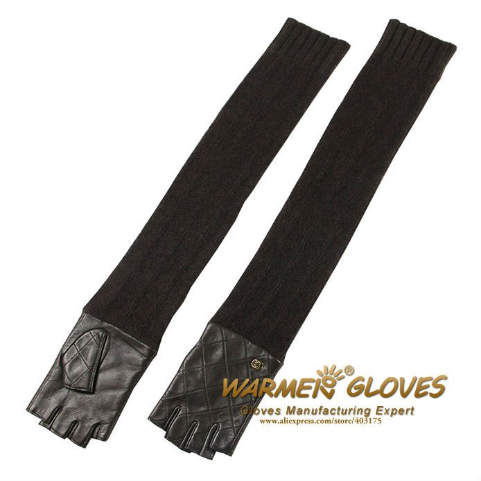 New Style,Wholesale,High Quality,Women Long Black Leather Gloves For Driving, Free shipping