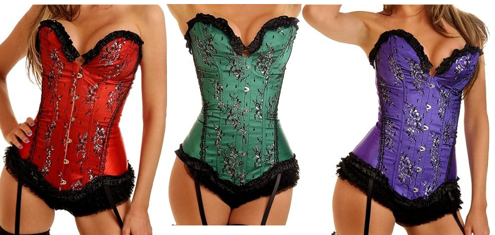New Style Women's Embroidery Boned Gothic Waist Cincher Top Sexy Bustier Corset