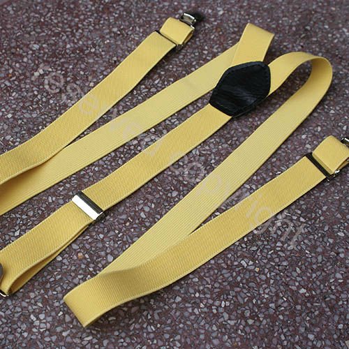 NEW suspenders/braces Yellow Clip-on Adjustable Y-Shape Suspenders L002