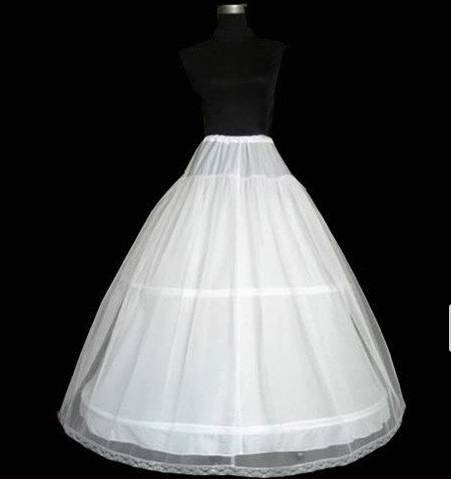 New Top-quality 3-Hoops Wedding Bridal Gown Dress Super Full Petticoat White