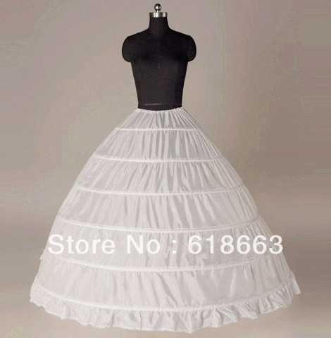 New Unique design White 6-HOOP BRIDAL WEDDING GOWN PETTICOAT crinoline SLIP Bridal Accessories Petticoat Crinoline  Hot Sale!