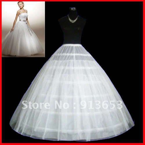 New Unique design White 6-HOOP BRIDAL WEDDING GOWN PETTICOAT crinoline SLIP Bridal Accessories Petticoat Crinoline ** Hot Sale!