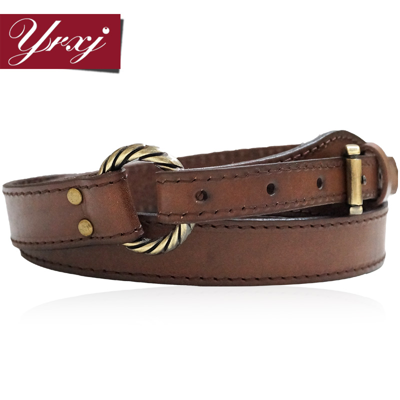 New vintage buckle genuine leather belt decoration casual all-match women's genuine leather strap Women bj027
