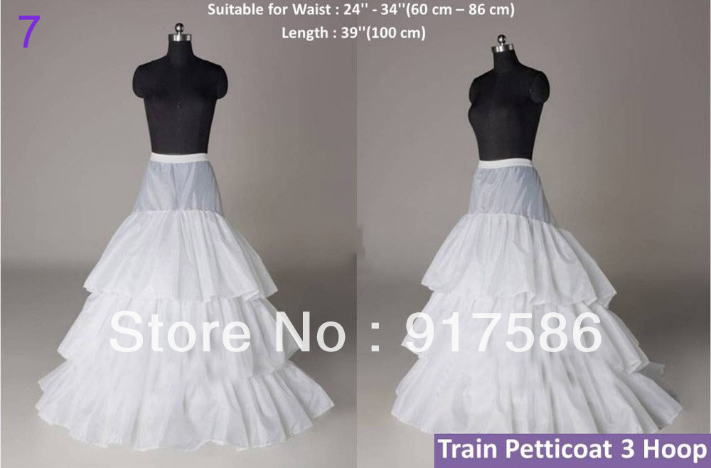 New White 3-Layers Tulle Hoopless Wedding Dress Petticoat Underskirt