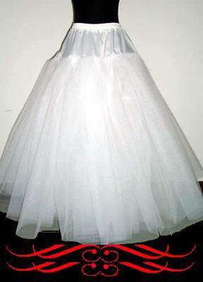 New White 3-Layers Tulle Hoopless Wedding Dress Petticoat Underskirt/Underdress