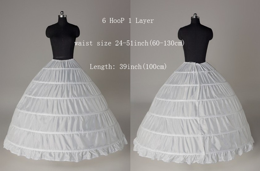 New White 6 Hoops Petticoat/Underdress/Underskirt/Slip Custom Prom/Wedding Dress