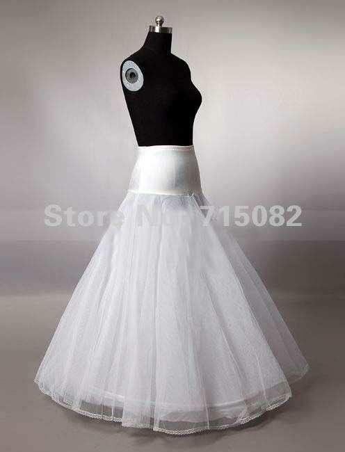 NEW White A-Line 1-Hoop bridal crinoline slip petticoat underskirt/prom/party