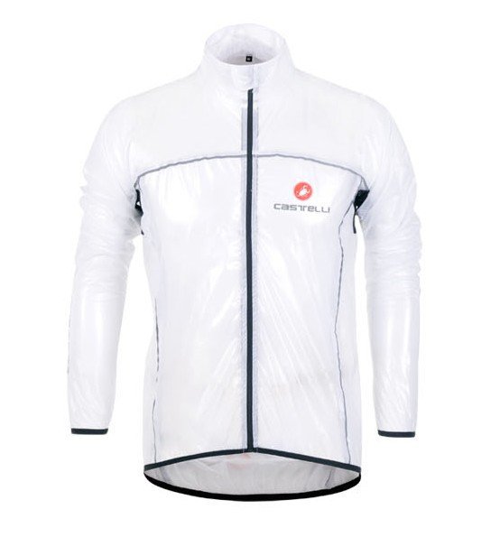 New White Castelli Raincoat Cycling waterproof transparent Jacket