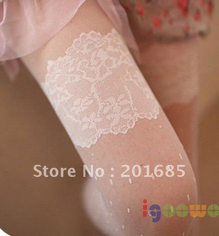 New White Color sweet Pantyhose Socks Silk Stockings Leggings with Lace Sexy New