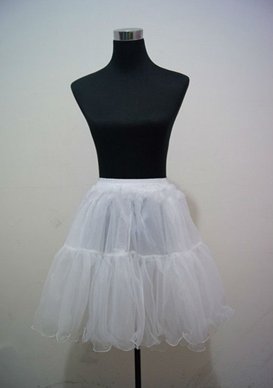 New white Crystal Yarn Short Prom Gowns Petticoat Underskirt slip Wedding. Bridal Crinoline *