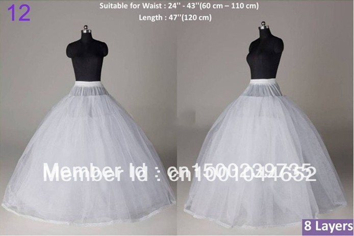 New White Layers Tulle Hoopless Wedding Dress Petticoat Underskirt