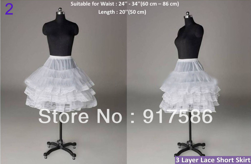 new white Wedding Gown Train Petticoat Crinoline Underskirt 3-Layers