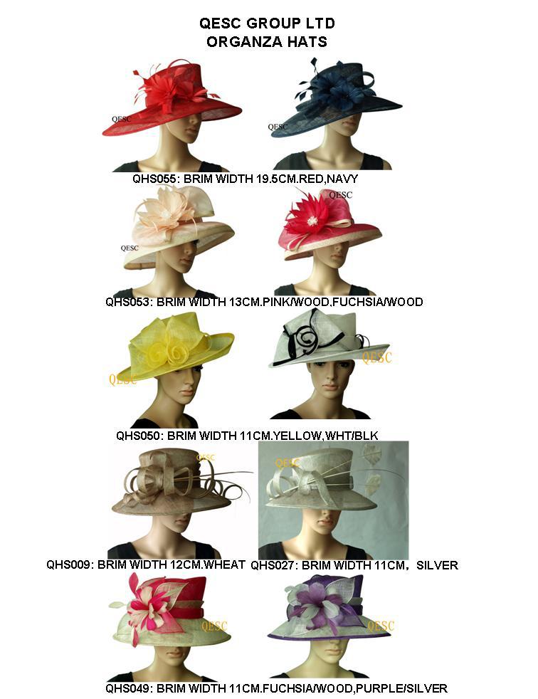 NEW Wide Brim BIG  Sinamay Dress Hat for church Kentucky Dearby.different style and colors.Free Shipping By EMS.