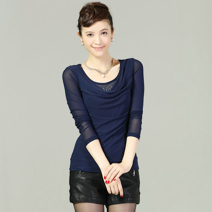 New winter clothing 2012 autumn lace t-shirt net shirt basic shirt fashion elegant women's heap turtleneck