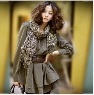 new winter ladies big yards temperament Slim bottoming long-sleeved jacket dress + scarf + belt .W152