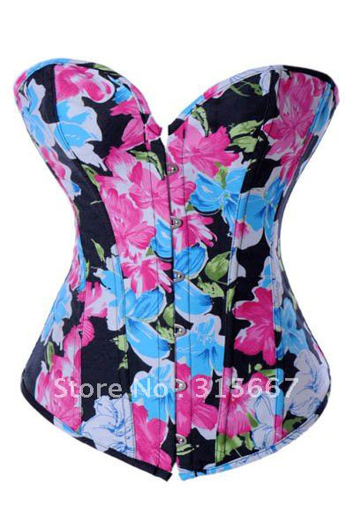 New women intimates Satin  Corset(overbust)  Sexy Lingerie colorful  3259