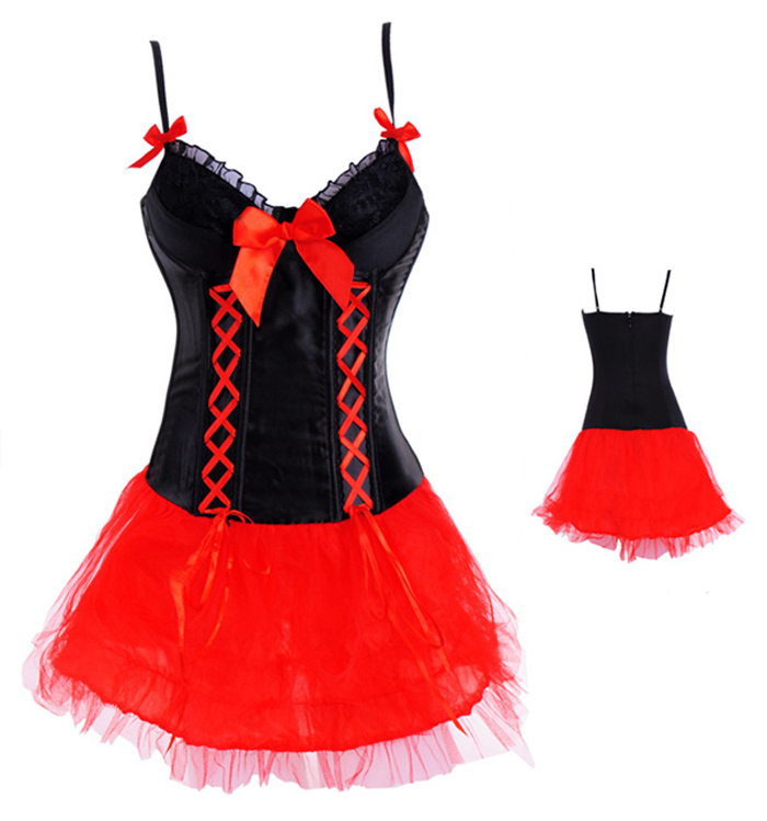 New Women intimates satin Corset Sexy Lingerie red 3333