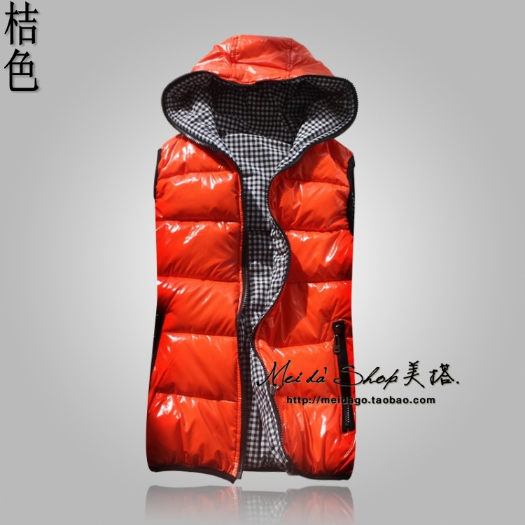 New Women Korean fashion couple of shiny down cotton hooded vest  big yards