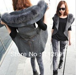 New women's coat fur Thicken vest outerwear jacket  M0093