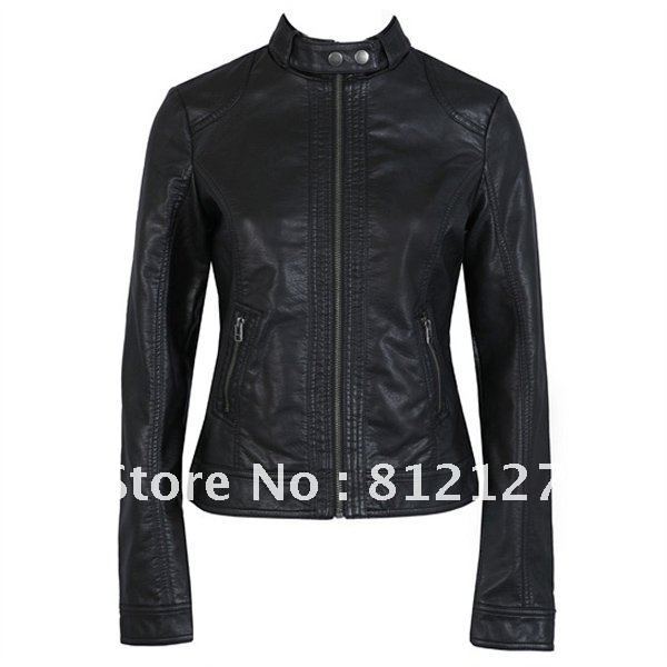 New Women's Jacket PU Leather High Quality Black Motorcycle Coat S M L XL XXL XXXL