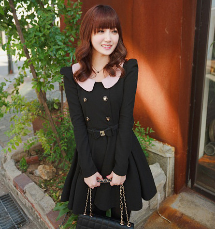 New women's new arrival princess peter pan collar autumn and winter slim knitted one-piece dress