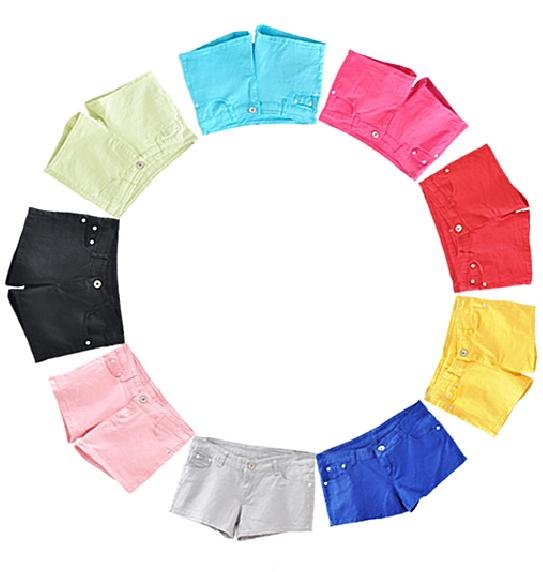 New women's new han edition copy cowboy color shorts/candy colors shorts