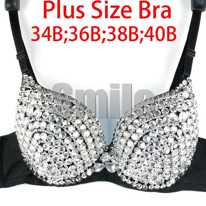 New Women's Sexy Black bra 34B 36B 38B 85B 40B White Faced Stone Free shipping Clubwear Disco