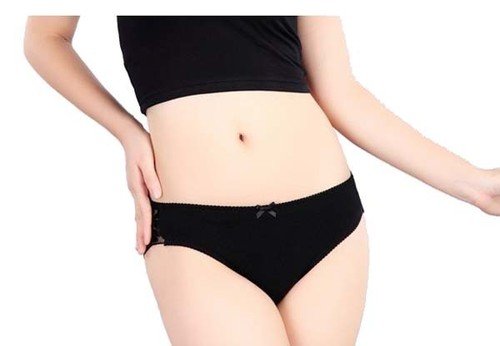 New Women's Sexy Soft Cotton Lace Tanga Underwear Panty Briefs Black 4Sizes R152