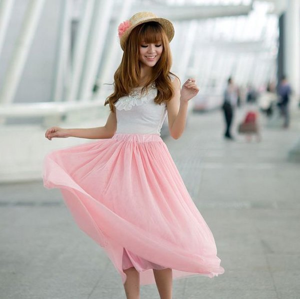 New Women's Stylish 5 Layers Net yarn Tutu Skirt Petticoat Knee-Length Length Mini Dress HR251