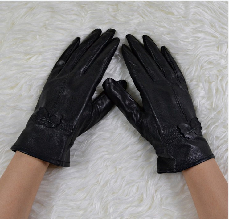 New women's winter fashion warm outdoor leather gloves fashion gloves Free shipping