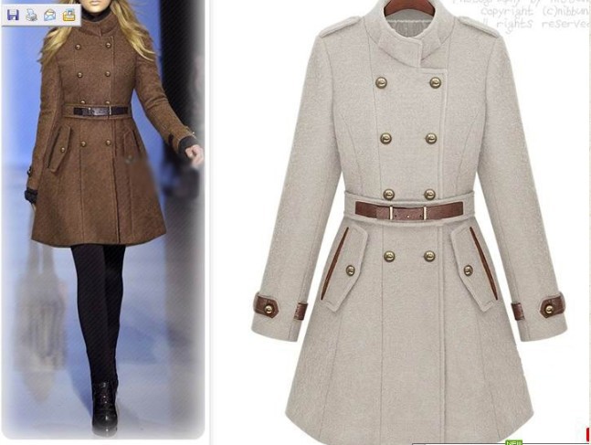 NEW WOMEN'S WOOL Retro WINTER WARM Slim LONG JACKET COAT TRENCH OUTWEAR