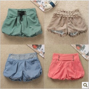 New women shorts 2013 fashion shorts the women fluorescence free shipping 2012 summer women's elastic overalls S162