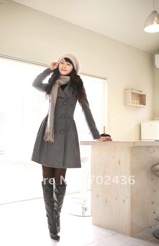 New Womens Lapel Double-breasted Wool Cloak Coat Outwear