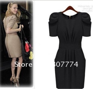 New Womens round neck party dress empire above knee dress Free shipping+quality guarantee+wholesale