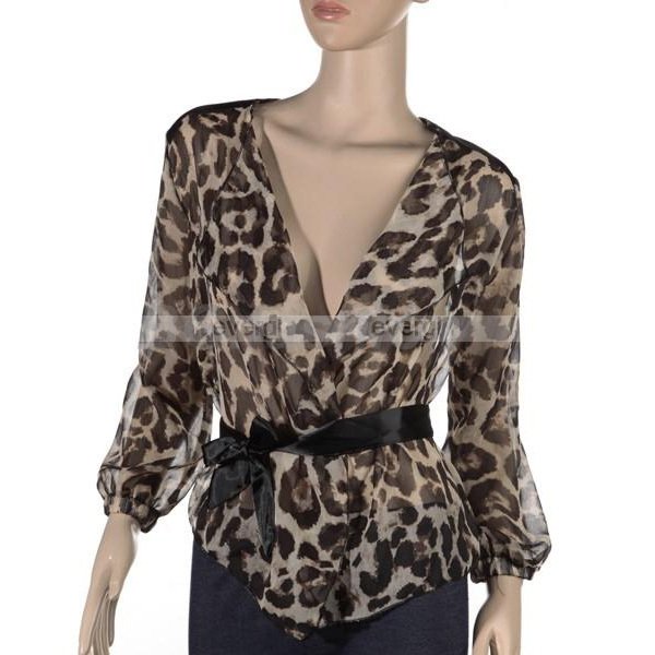 New Womens' Sexy Leopard Print Shirt Half sleeve Tops Chiffon Blouse Tee Ponchos