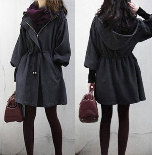 New Womens Slim Wool Trench Coat Jacket Fashion Outerwear