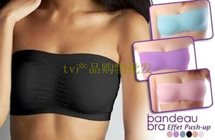 New Womens Strapless Top Bandeau Padded Bra Boob Tube Removable Pads boob tube bra as seen as on tv free shipping (CPAM)3PCS/SET