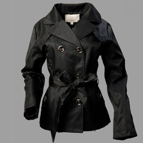 New Womensb BLACK  Long Sleeve Lapel Windbreaker Jacket Coat SIZE M/L/XL/XXL  M/L/XL/XXL 902058-FZ-8029-3 FREE SHIPPING