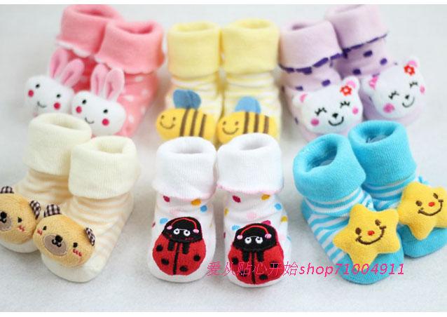 Newborn baby slip-resistant floor baby knee-high socks toddler 100% cotton socks spring and summer cartoon