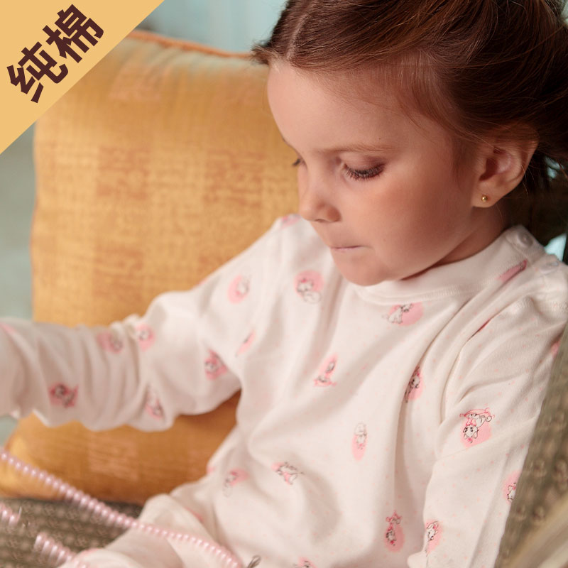 Newborn baby underwear newborn baby 100% cotton underwear thermal at home sleepwear autumn and winter set