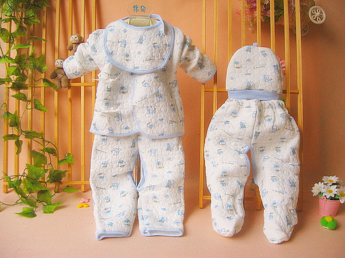 Newborn baby underwear set 100% cotton 5 piece set autumn and winter baby thermal underwear set 100% cotton underwear 5 piece