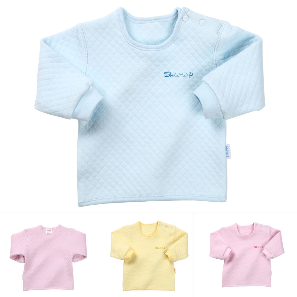 Newborn infant winter thermal shoulder button to open 100% cotton underwear 100% cotton top