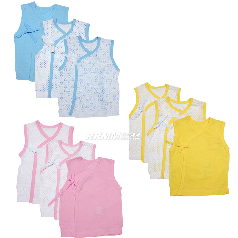 Newborn underwear 100% cotton baby clothes infant vest design sleeveless lacing monk clothing