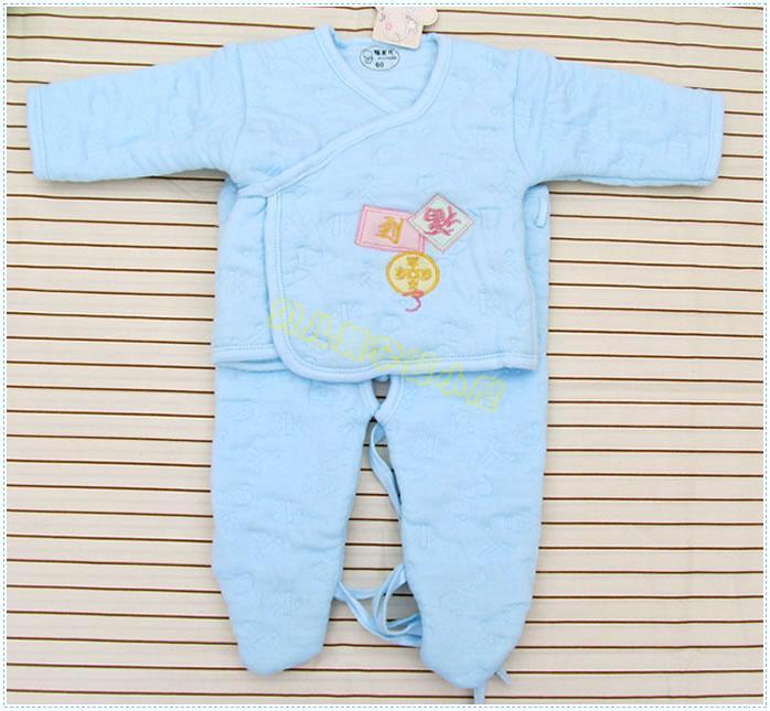 Newborn underwear thickening thermal 100% cotton clothing newborn baby underwear clothes autumn and winter supplies monk clothes