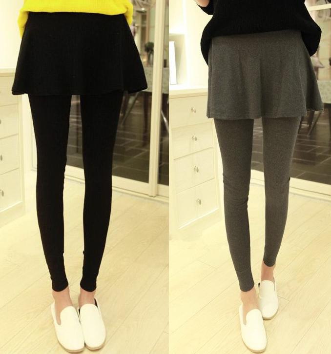 newest Autumn and winter legging pleated culottes faux two piece slim hip high waist skorts stockings